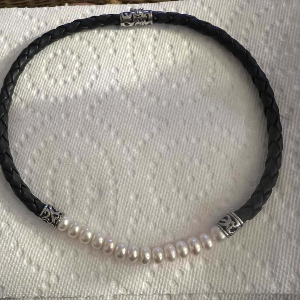 Honora Elegant Black and Silver Pearl choker necklace